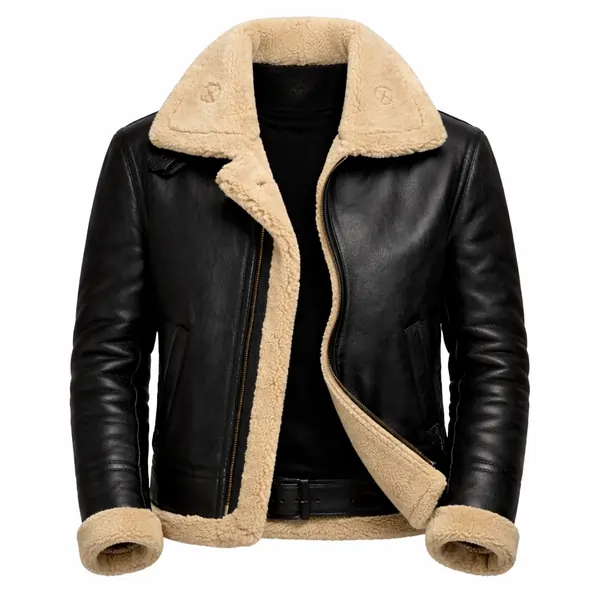 mens B3 bomber leather jacket shearling leather coats & jackets